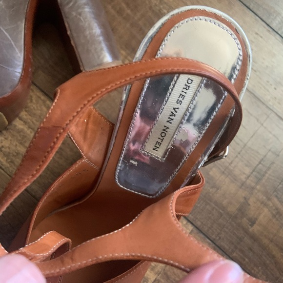 Dries Van Noten Leather T-Strap
Sandals - Brown heels  boho spring designer $800 - Picture 3 of 7